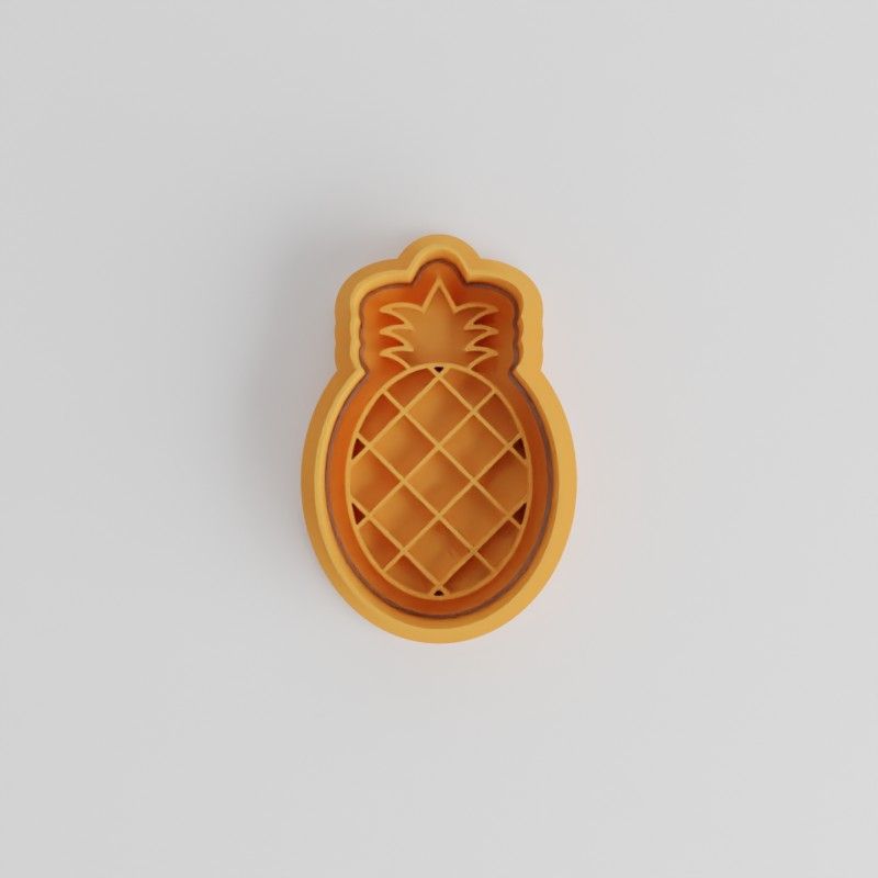Pineapple Shape Cutter and Stamp Set, Perfect for Cookies and Fondant, 6-Piece Set