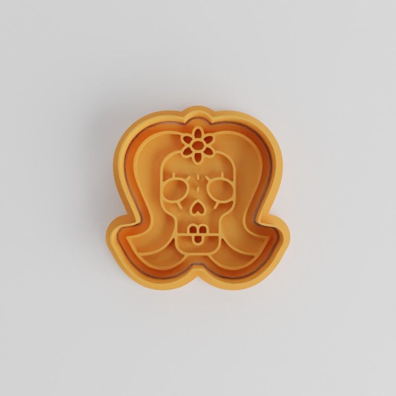 Skull Shape Cutter and Stamp Set, 6 Pieces for Cookies, Fondant - Small, Medium, Large Sizes