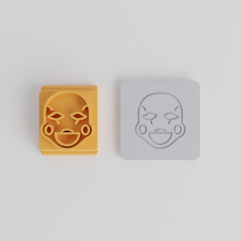 Mangol Halloween Face Stamp Tile Set, 5-Piece Clay and Fondant Tools, Cookie and Craft Impressions