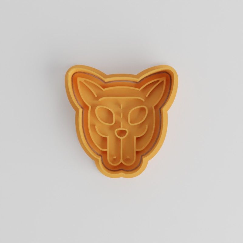 Cat Shape Cutter and Stamp Set, Day of the Dead Cookie Stamps, Festive Feline Baking Tools, 6 Pieces