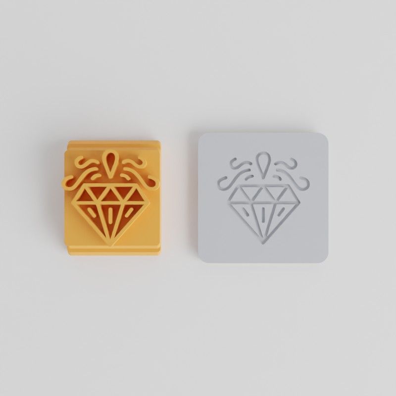 Diamond Stamp Tile Set, Sugar Skull Design, 5 Sizes, Perfect for Clay, Cookies, Fondant