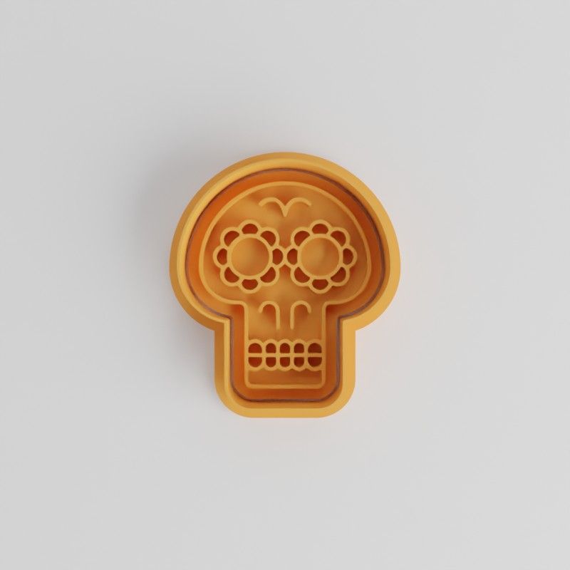 Skull Cookie Cutter Set, 6-Piece, Skull Shapes for Cookies & Fondant in Day of the Dead Style, Sizes S/M/L