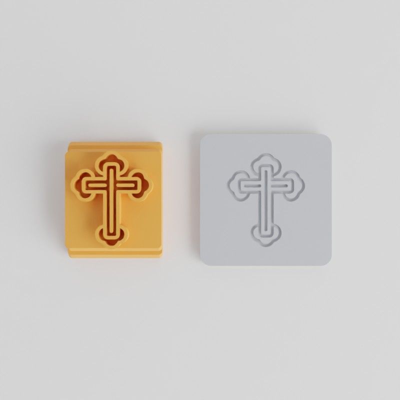 Cross Stamp Tile Set, Day of the Dead Mexican Skull Designs, 5 Sizes for Clay, Cookies, Fondant