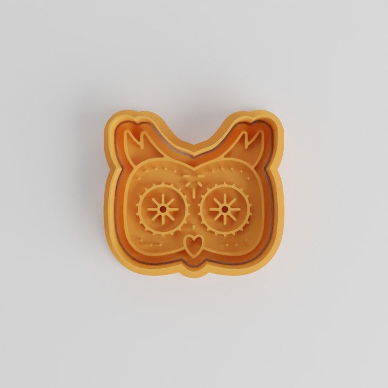 Owl Shape Cutter & Stamp Set, 6-Piece Cookie and Fondant Tool, Day of the Dead Owl Designs