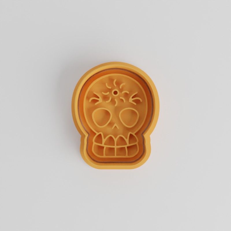 Skull Cookie Cutter & Stamp Set, 6-Piece, Multi-Size for Cookies & Fondant, Day of the Dead Skeleton Design