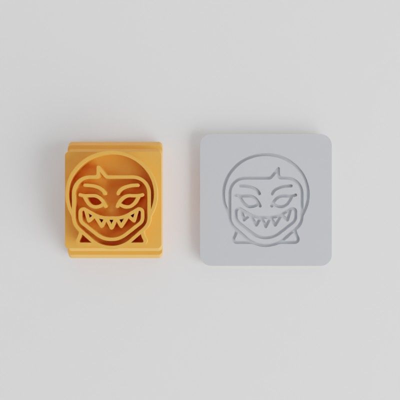 Demon Girl Stamp Tile Set, 5-Sizes for Clay, Cookies & Fondant, Perfect Halloween Baking & Crafting