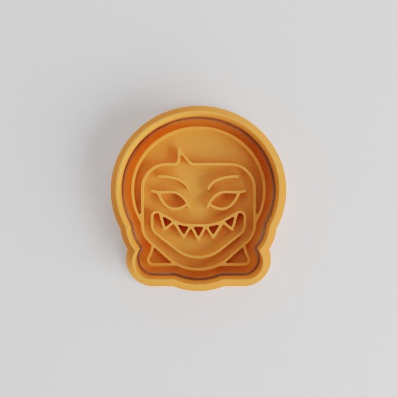 Demon Girl Cookie Cutter and Stamp, Halloween Fondant, 6-Piece Set, S/M/L Sizes