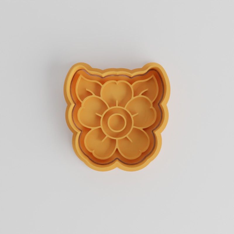 Flower Shape Cutter and Stamp Set, Perfect for Cookies and Fondant, 6-Piece, Skull Flower, Day of the Dead Design