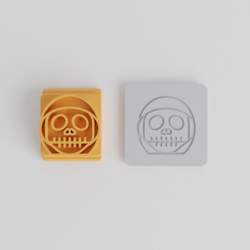 Grim Reaper Stamp Tile Set for Clay, Cookies, Fondant - 5 Motif Sizes for Halloween, Horror Decor